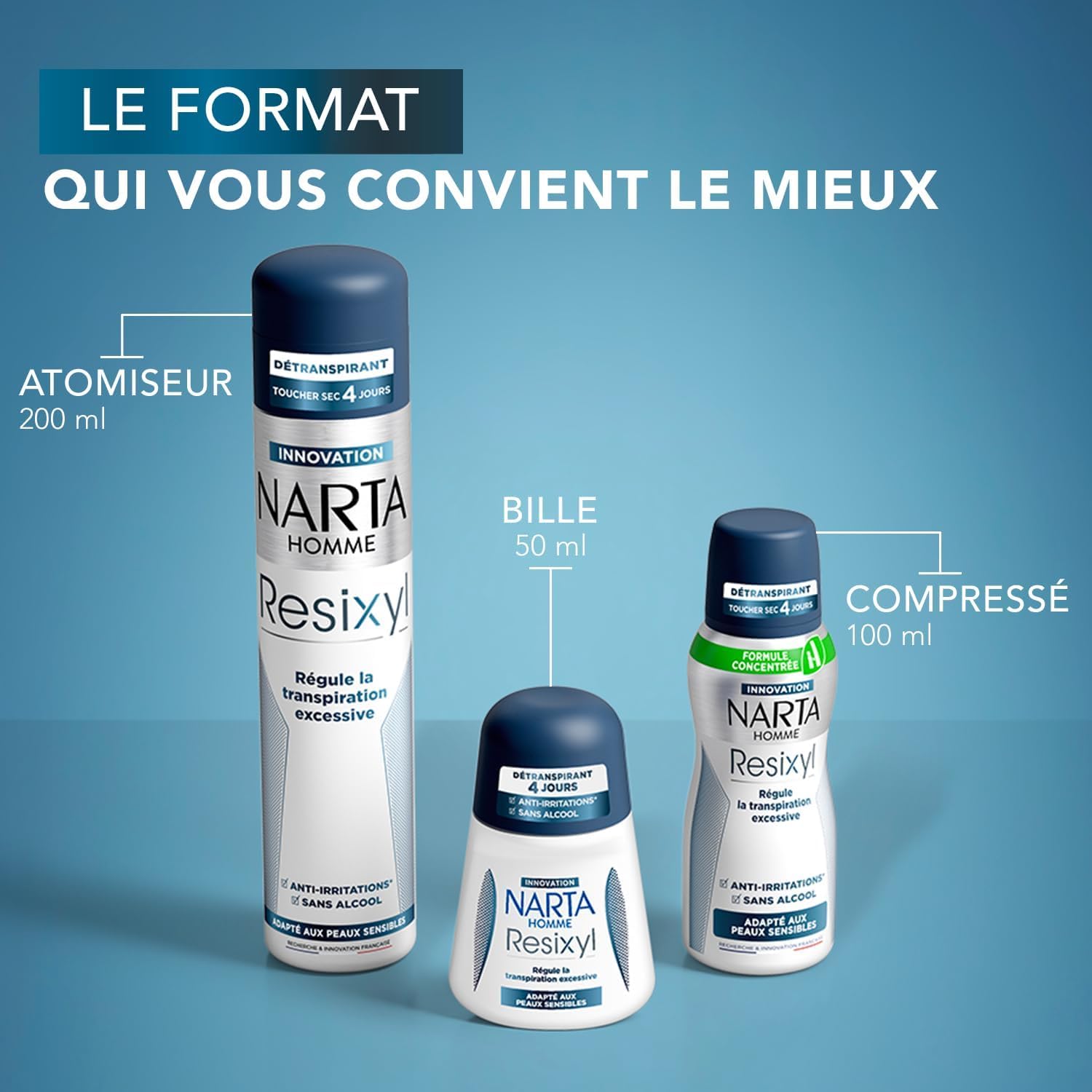 NARTA - Resixyl - Déodorant Spray Compressé Homme - Détranspirant Toucher Sec 4 Jours - Transpiration Excessive - Anti-Irritations* - 0% Alcool** - Peaux Sensibles - Anti trace blanche - 100ml - LOT 6 – Image 4