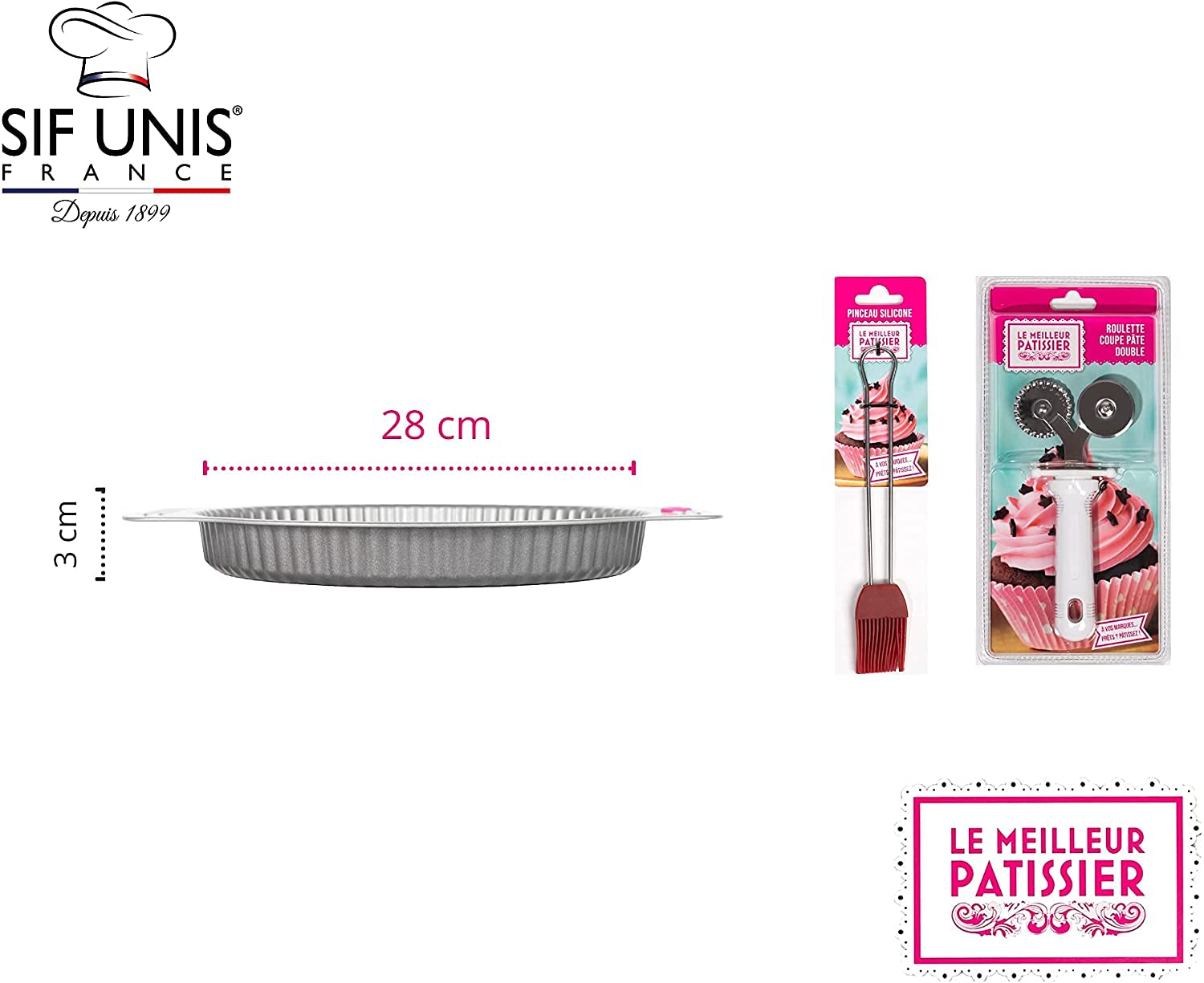 SIF UNIS France — Kit à tarte Ø 28 cm 3 pièces – Image 2