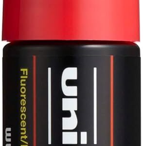 Uni-Ball Posca - Lot de 6 marqueurs pointe large biseautee rouge fluo Uni-Ball Posca