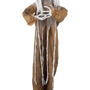 P'tit Clown - 24060 - Automate Halloween Animé - Animatronique Poupée effrayante à Suspendre - Animatronics - Sonore et Lumineuse - 120 cm - Décoration - Fonctionne avec 3 Piles AA (Non incluses)