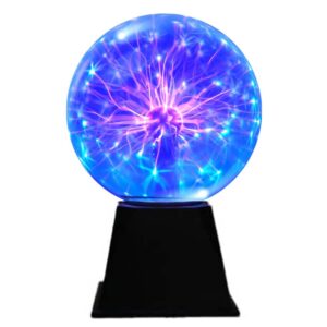 I-TOTAL® - Lampe Plasma Magique Lampe Plasma Sensible au Toucher et au Son Lumière Nouveauté Lumières de Nuit pour Décoration/Enfants/Chambre à Coucher (6'' Blue)