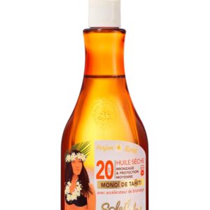 Soleil des Îles | Huile sèche - Bronzage et Protection - SPF 20 - Parfums Fleurs de Tiaré - Fabriqué en France