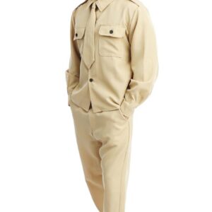 P'tit Clown - Costume Militaire Homme Adulte - Déguisement DDay - Officier US Army - Uniforme Soldat Seconde Guerre Mondiale Vintage - Idéal pour Carnaval, Cosplay, Fêtes Costumées (L-XL)
