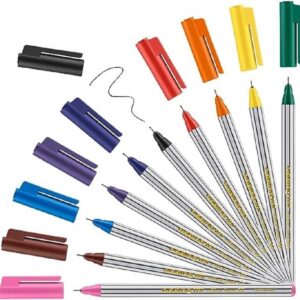 edding 89 Feutre fin - Etui de 10 couleurs vives - Pointe ronde extra-fine,3 mm - Feutre fin pour une écriture fine et précise, pour souligner, dessiner - pour le bureau, l'école et la maison
