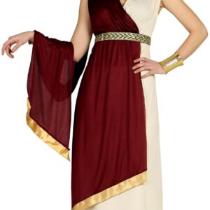 FIESTAS GUIRCA | Costume de Romana Adulte (38-40/M) - Cape, Ceinture et Tunique - Costumes de Romains et Grecs pour Halloween, Carnaval et Fêtes Déguisées - Idéal pour Adultes - Grenat et Beige