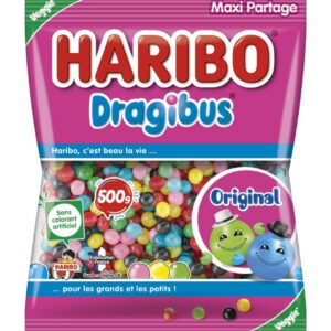 HARIBO - Dragibus - Bonbons Sans Colorants Artificiels & Sans Gélatine - Sachet 500 g