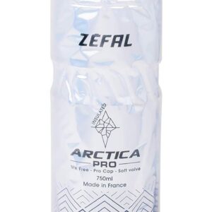 ZEFAL Arctica Pro, Bidon Vélo 750 ML - Gourde Vélo Isotherme Argente/Noire - Inodore et Etanche, Noir