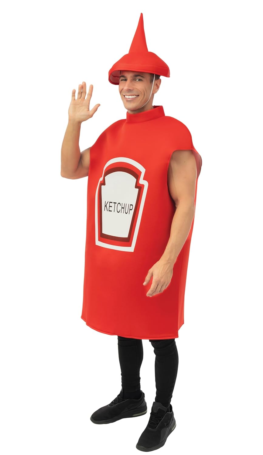 P'TIT CLOWN — Déguisement Bouteille Ketchup Adulte Taille Unique – Image 2