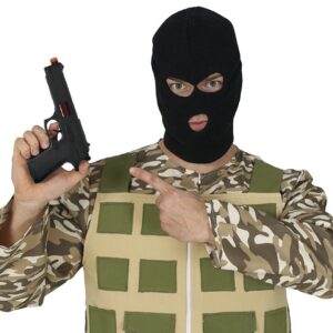 FIESTAS GUIRCA | Pistolet Jouet Noir (23 cm) - Accessoire pour Costume de Policier, Militaire ou Voleur - Idéal pour Halloween, Carnaval et Fêtes Déguisées - pour Enfants et Adultes - Noir