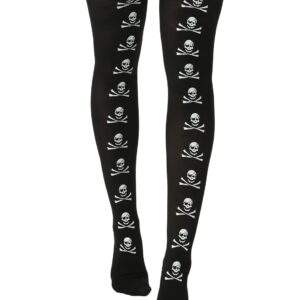 P'tit Clown - Collant Halloween Femme - Motifs Effrayants - Squelette - Day of the Dead - Taches de Sang - Chauve-souris - Araignées - Accessoire Déguisement - Gothique - Horreur (Nylon, Tête de mort)