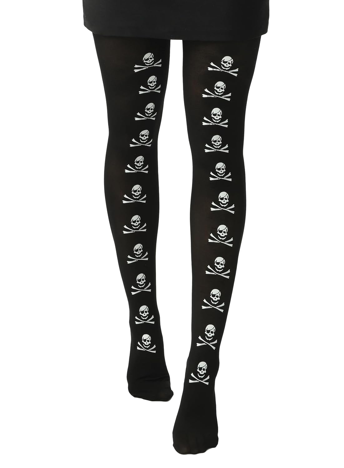 P'tit Clown - Collant Halloween Femme - Motifs Effrayants - Squelette - Day of the Dead - Taches de Sang - Chauve-souris - Araignées - Accessoire Déguisement - Gothique - Horreur (Nylon, Tête de mort)
