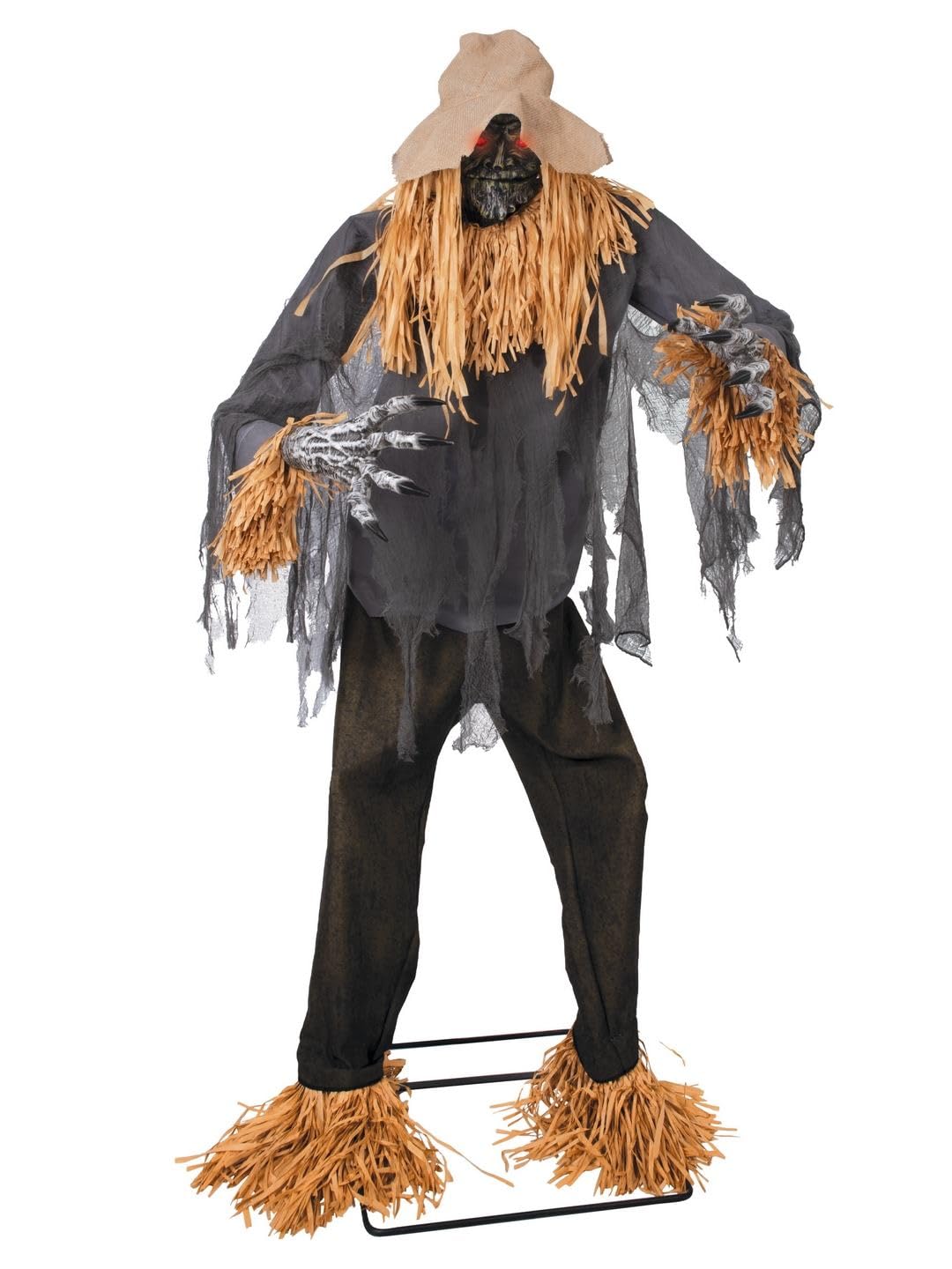 P'tit Clown - 24149 - Automate Halloween Epouvantail Animé - Animatronique - Animatronics - Décoration Animée, Sonore et Lumineuse - Fonctionne sur Secteur - 180 cm