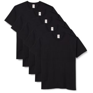 Fruit of the Loom Iconic, Lightweight Ringspun Tee, 5 Pack T-Shirt, Noir (Black 36), XXXX-Large (Lot de 5) Homme