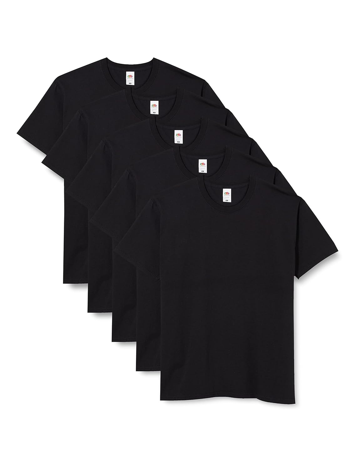 Fruit of the Loom Iconic, Lightweight Ringspun Tee, 5 Pack T-Shirt, Noir (Black 36), Medium (Lot de 5) Homme