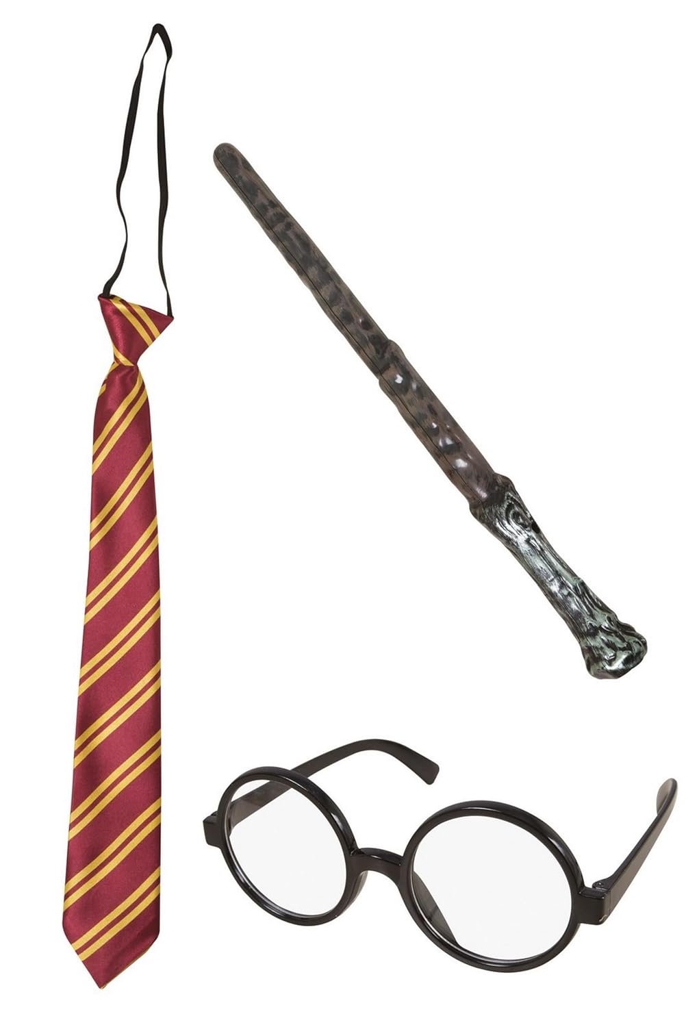 P'tit Clown - 50533 - Set Accessoires Déguisement Sorcier - Wizard Dresse Up Kit - Cravate, Lunettes, Baguette Magique - pour Carnaval, Fête à Thème, Halloween, Nouvel an, EVG, EVJF, Soirée Costumée