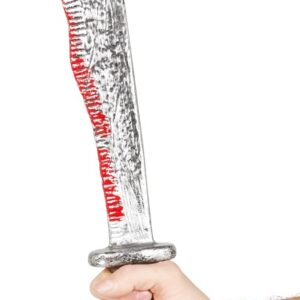 P'tit Clown - Machette Factice en Plastique - Accessoire Effrayant pour Halloween, Déguisements de Tueur, Cosplay, et Soirées à Thème (Gris)