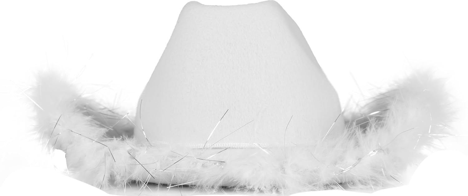 P'TIT CLOWN — Chapeau Cowgirl en Feutre à Plumes Blanc – Image 2