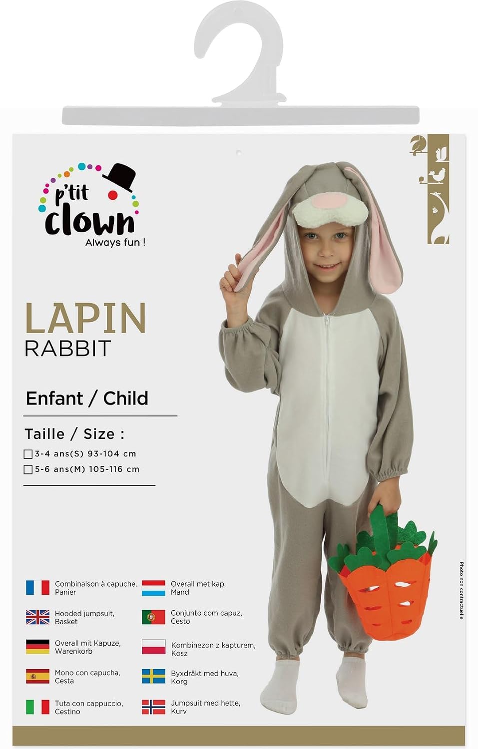 P'TIT CLOWN — Déguisement Enfant Lapin 5-6 ans – Image 5
