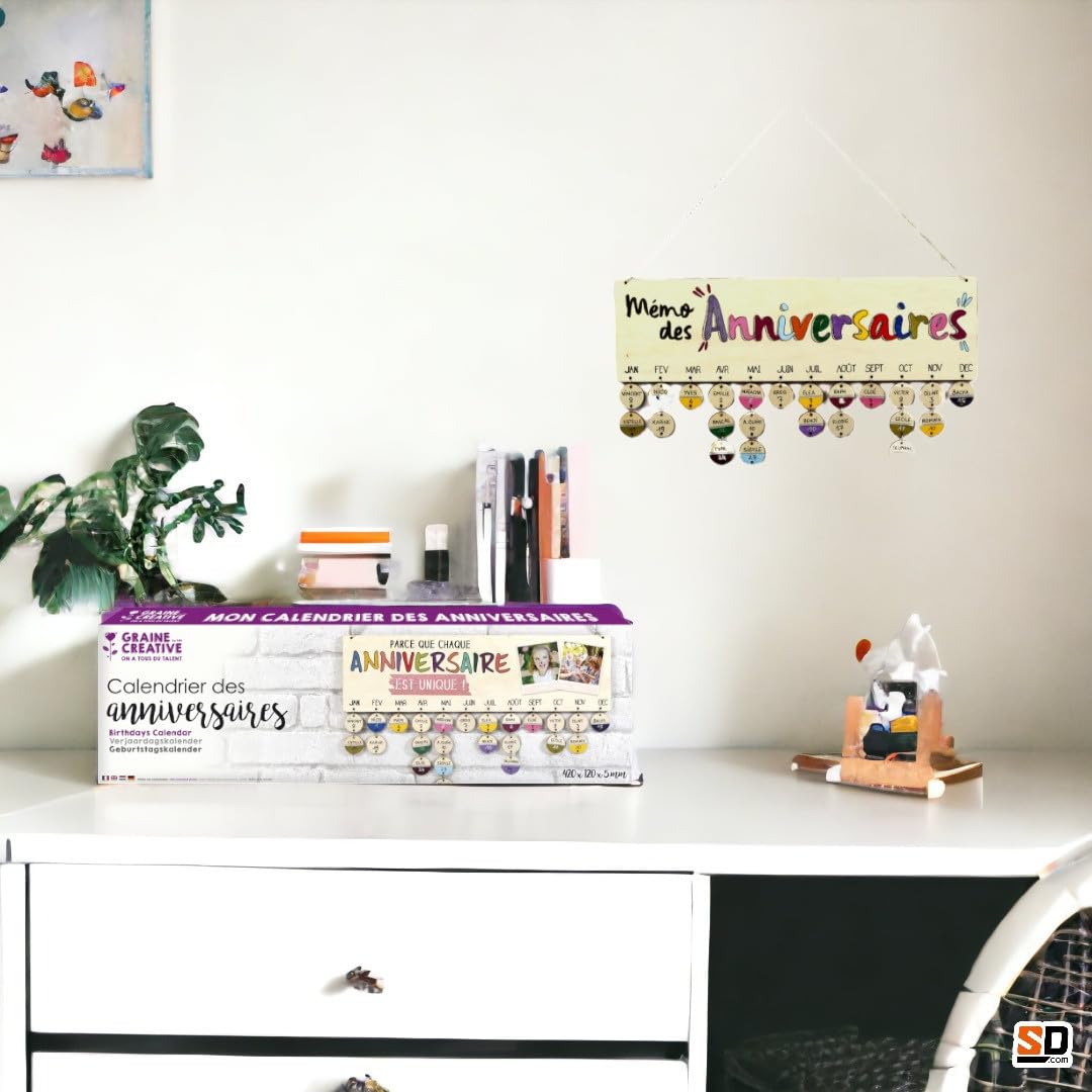 GRAINE CRÉATIVE — Calendrier des Anniversaires en Bois – Image 2