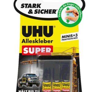 UHU colle instantan?e SUPER Strong & SAFE MINIS, 3 tubes de