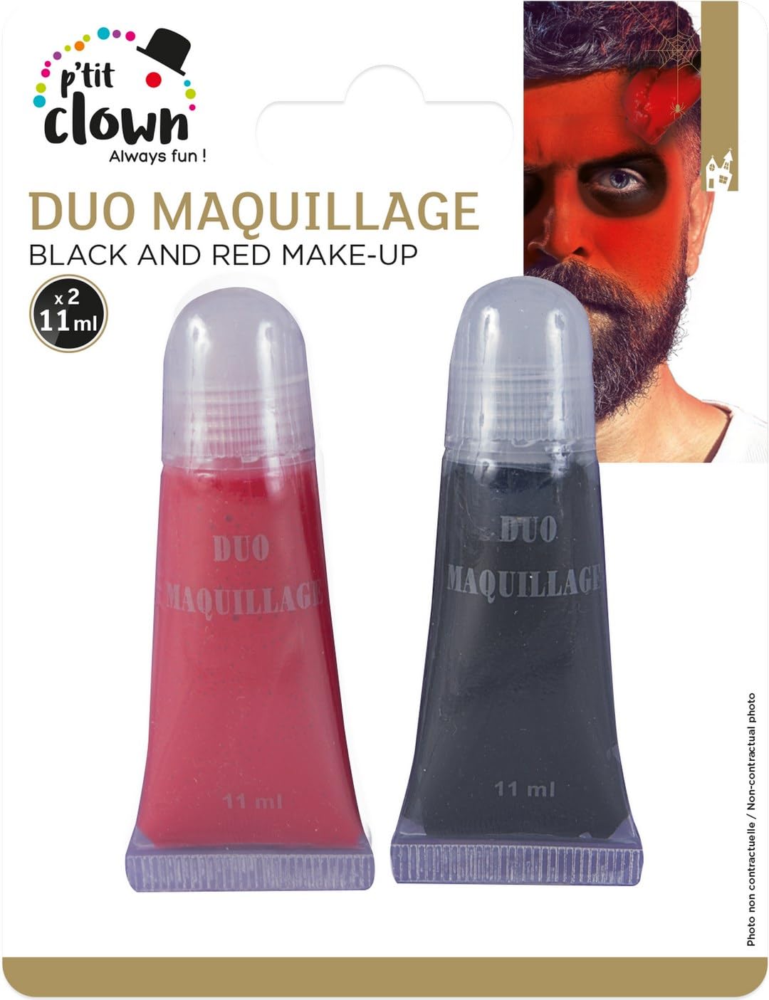P'TIT CLOWN — Maquillage de Déguisement Noir et Rouge – Image 3
