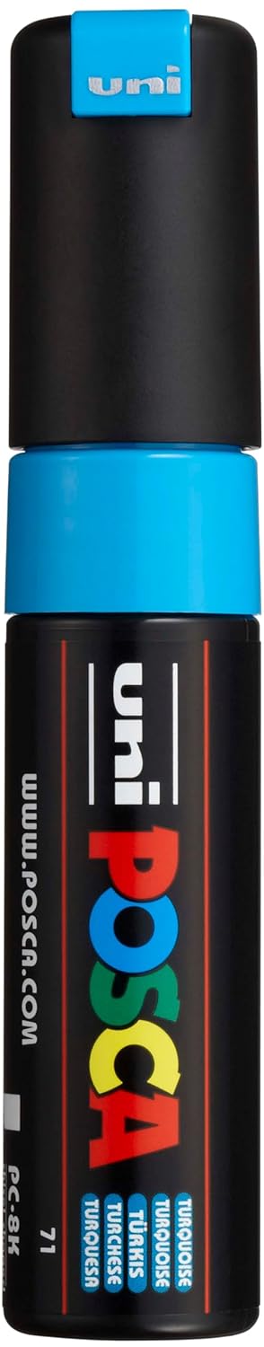 POSCA 182679 - Marqueur POSCA à pointe large biseautée, néon, turquoise