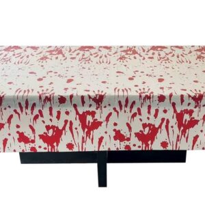 P'tit Clown - Décoration Halloween de Table - Déco Sanglante - Guirlande, Nappe, Serviettes, Asiettes, Gobelets - pour Fête à Thème, Soirée ou Buffet (137 x 183 cm, Nappe en Plastique)