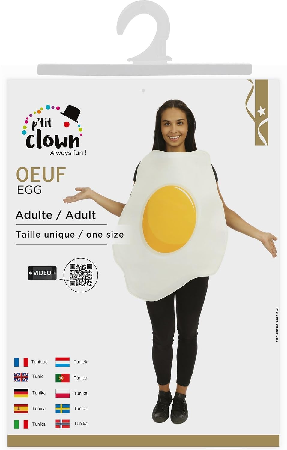 P'TIT CLOWN — Déguisement Œuf Adulte Taille Unique – Image 5