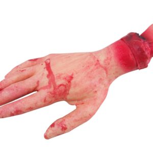 P'tit Clown - Décoration Halloween Sanglante, Faux Organes et Parties du Corps en Plastique, Ambiance Terrifiante (Main sanglante arrachée)