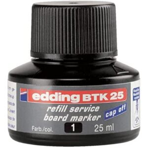 edding BTK 25 Recharge d'encre marqueurs pour tableaux blancs - noir - 25 ml - système de capillarité, pour recharger rapidement presque tous les marqueurs pour tableaux blancs edding