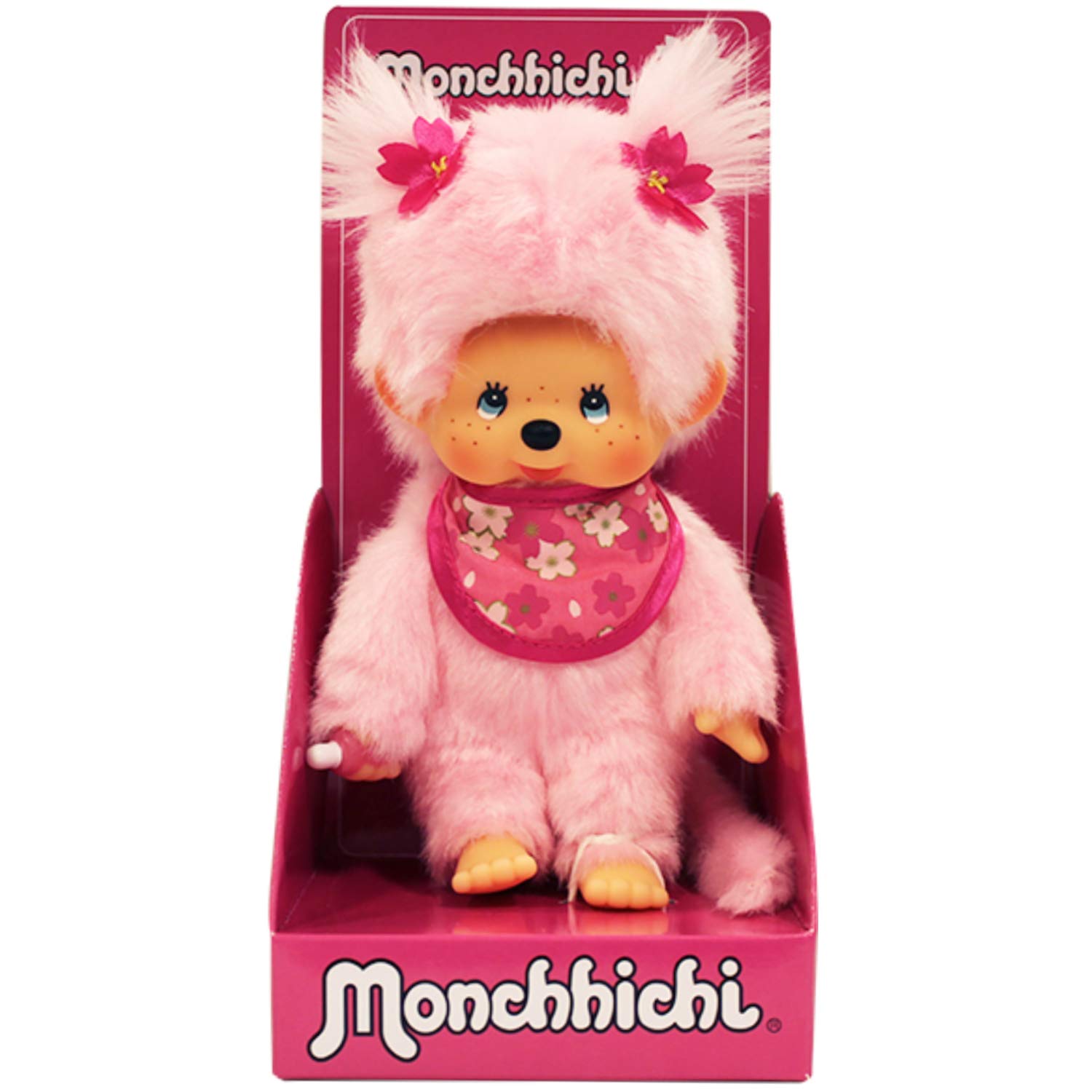 BANDAI Monchhichi — Peluche Pinky Sakura Rose 20 cm – Image 5
