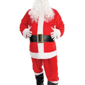 P'TIT CLOWN - Costume Père Noël - Déguisement Pere Noel Complet - Parfait pour Fête de Fin d'Année - Effet Velours - Rouge (XL)