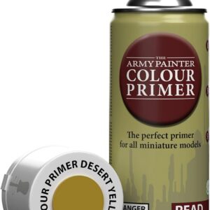 The Army Painter, Colour Primer Desert Yellow, 400 ml Spray Acrylique Jaune Désert, Apprêt pour la Peinture de Figurines Warhammer et Donjon et Dragon