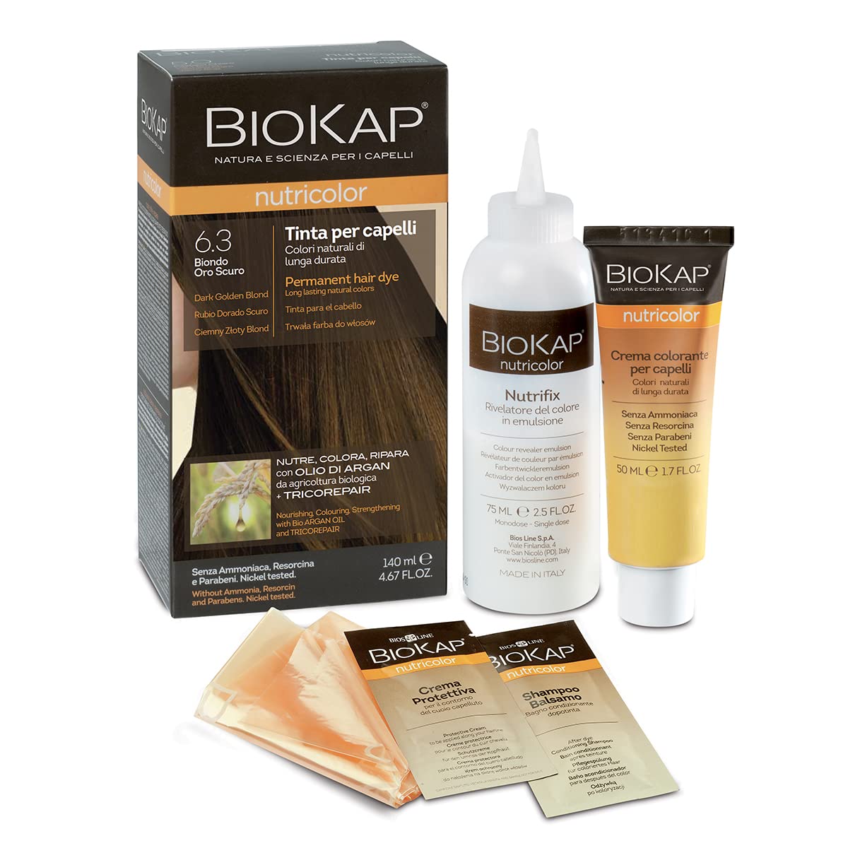 BIOKAP — Teinture cheveux blond doré foncé 140 ml