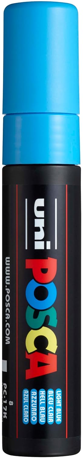 Uni-Ball 186353 - Marqueur POSCA à pointe rectangulaire extra large, bleu clair