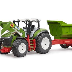 Bruder 03452 - Roadmax Tracteur avec Chargeur Frontal et Remorque Basculante - Véhicules Agricoles, Ferme, Bulldog, Jouet à partir de 2 Ans