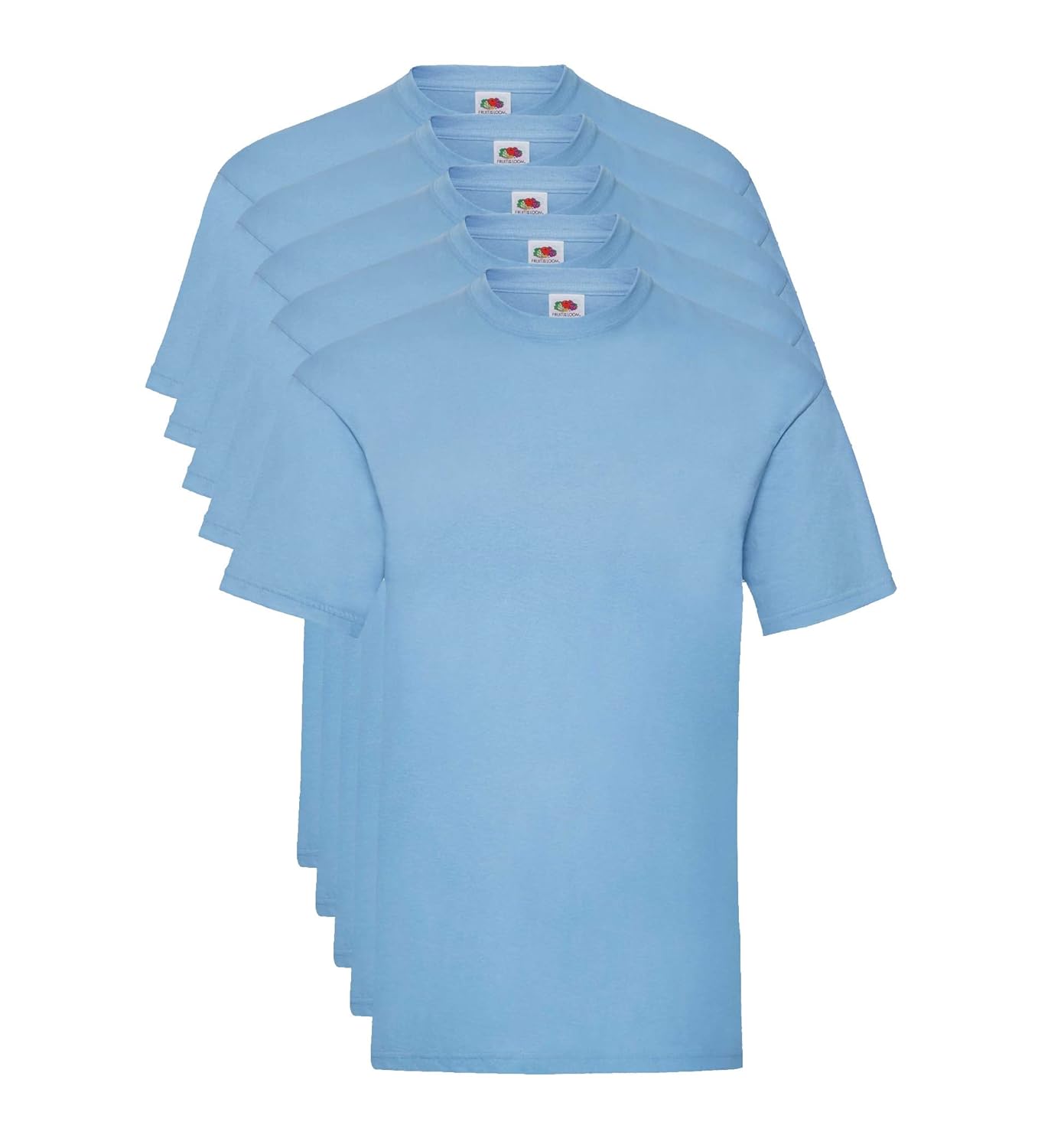 Fruit of the Loom Valueweight 5 Pack, T-Shirt Homme, Bleu (Sky Blue Yt), X-Large (Taille Fabricant: X-L)