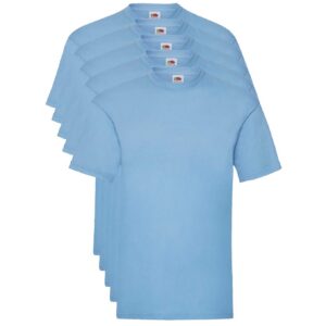 Fruit of the Loom Valueweight 5 Pack, T-Shirt Homme, Bleu (Sky Blue Yt), Medium