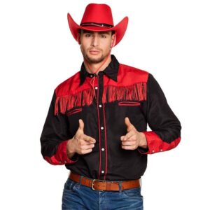 Boland shirt Western noir/rouge XL, 10131912