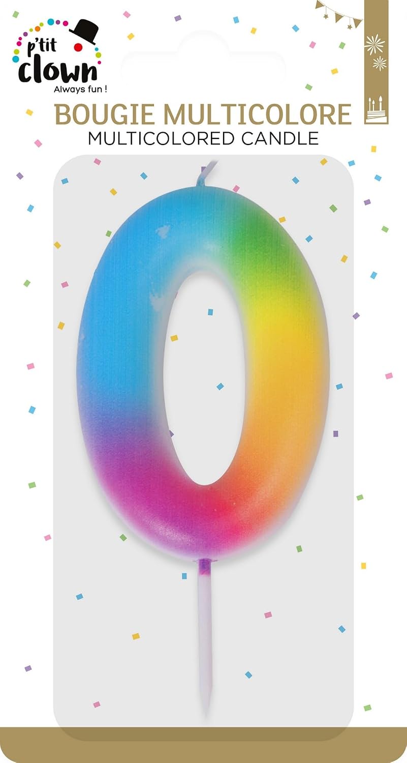 P'TIT CLOWN — Bougie Anniversaire Chiffre 0 – Image 2