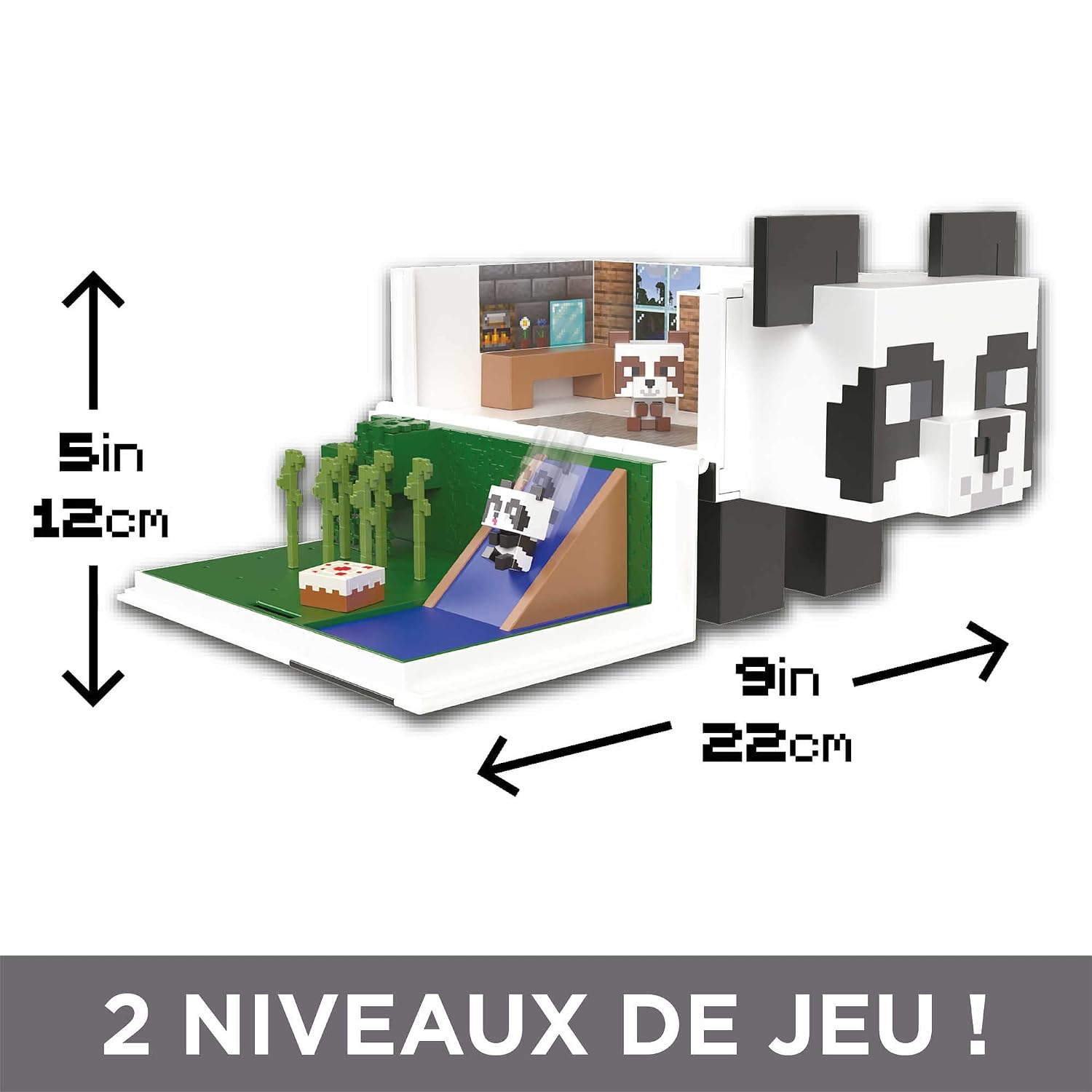 MATTEL Minecraft Mini Têtes Modulables — Coffret La Maison du Panda – Image 3