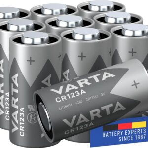 VARTA Piles CR123A, lot de 10, Lithium Cylindrical, 3V, piles spéciales pour petits appareils électroniques, longue durée de vie, hautes performances
