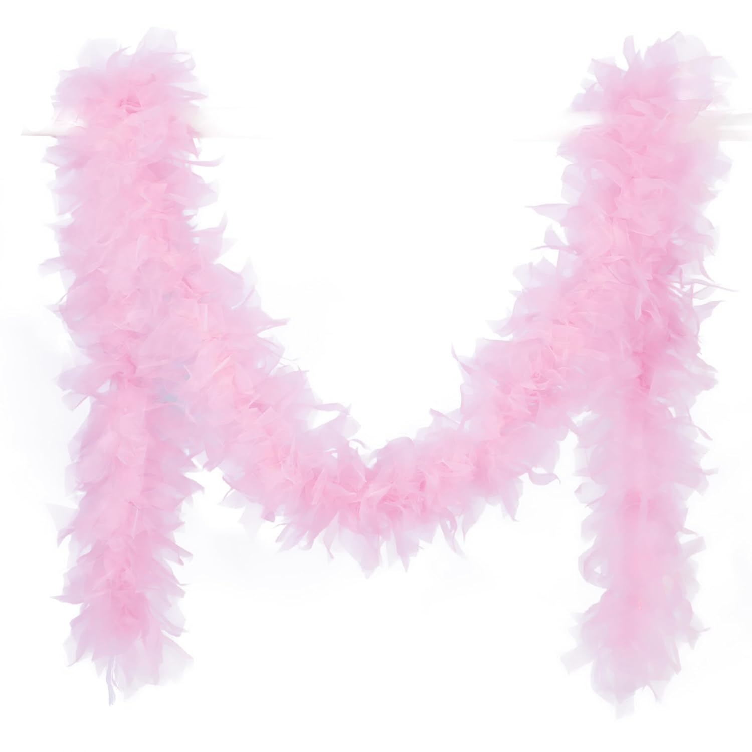 P'tit Clown - Boa Organza - Longueur 180 cm - Unisexe - Accessoire parfait pour Déguisement, Charleston, Années 20, Flapper, Carnaval, Fête costumée (Rose clair)