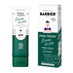 Baume à barbe & cheveux 2-en-1 pour homme de Monsieur BARBIER | Soin coiffant & nourrissant | Fixation légère, effet naturel | Produit Français, Végan et Naturel - certifié Ecocert / COSMOS NATURAL