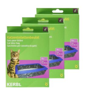 Kerbl 84215 Lot de 10 Sacs pour litière pour Chat Taille XL 59 x 46 cm (3x10)