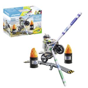 Playmobil 71377 Moto - Color - Crée de Nouvelles Histoires à tes Couleurs - avec des feutres effaçables à l'eau - Dès 5 Ans