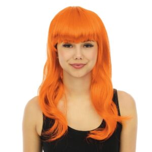 P'TIT CLOWN 68064 Perruque Lola - Longue Raide à Frange - Orange