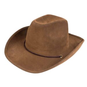 Boland 04351 - Chapeau Utah pour adultes, similicuir, marron foncé, chapeau de cowboy, chapeau western, cowboy, ranger, far west, fête à thème, carnaval
