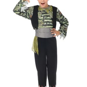 P'TIT CLOWN - Déguisement Pirate Zombie Enfant - Costume Halloween, Cosplay, Fête Costumée, Spectacle (Garçon, 10-12 Ans)