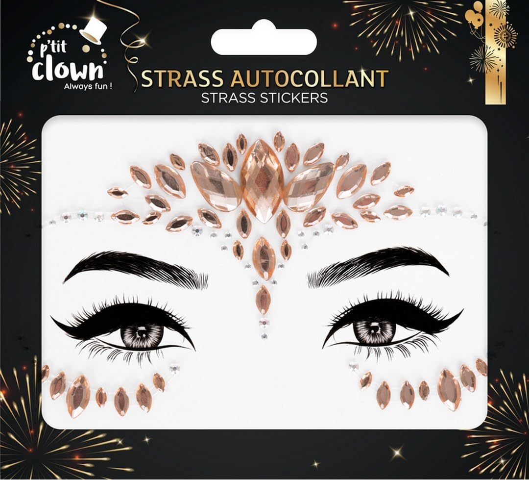 P'TIT CLOWN — Strass pour le Visage Or 4 Modèles Aléatoires – Image 2